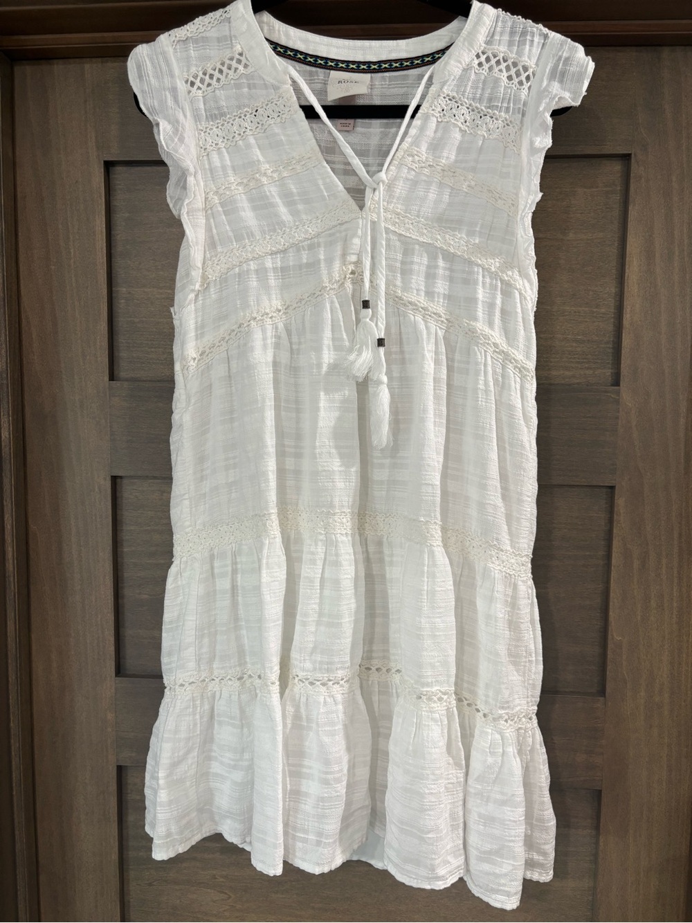 Knox Rose White Gauze Tunic with Rose Gold Logo Tag